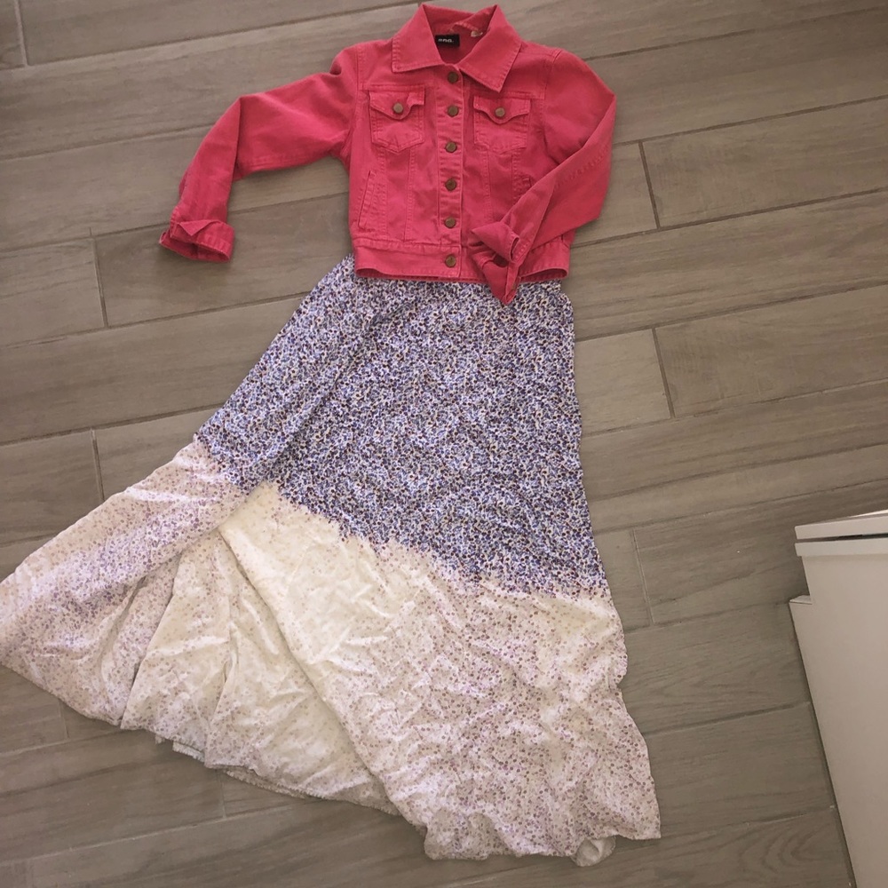 Urban renewal maxi floral purple white full skirt